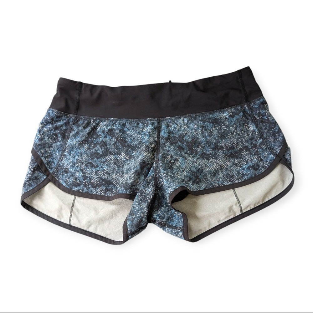 Lululemon Run Speed Short Snake Print Blue Black Low Rise